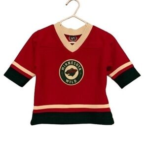 NWT. NHL Minnesota Wild Kids Red Hockey Jersey